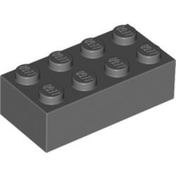 3001-85G Steen 2x4 grijs, donker (blauwachtig) gebruikt *5K0000