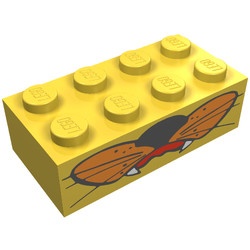 3001pb013-3G Steen 2x4 snorharen geel gebruikt *5V12-03