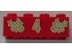 3001pb045-5 Steen 2x4 kerstster en nummer 4 rood NIEUW *5K0000