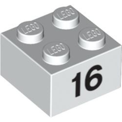 3003pb050-1 Steen 2x2 opdruk 16 wit NIEUW *5K0000
