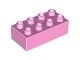 3011-104G DUPLO steen 2x4 (LET OP: DUPLO IS VRIJWEL ALTIJD PAKKETPOST) roze, helder gebruikt *