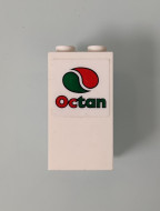 30145pb004-1G Steen 2x2x3 met Octan Logo (Sticker) wit gebruikt *5S003