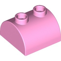 30165-104 Steen 2x2 halfronde kop, 2 noppen bovenop roze, helder NIEUW *1L200