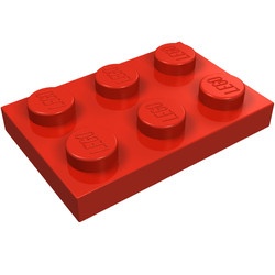 3021-5 Platte plaat 2x3 rood NIEUW *1L202+3+4