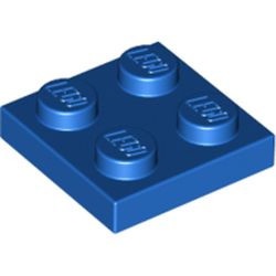 3022-7G Platte plaat 2x2 blauw gebruikt *1L363