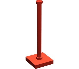 30256-5G Tegel 2x2 met paal rood gebruikt *0D0000
