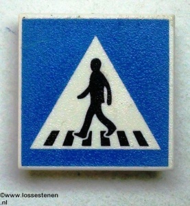 30258pb003-1G Verkeersbord- Oversteekplaats CLIP ON wit gebruikt *0L0000