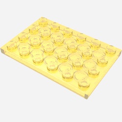 3032-19G Platte plaat 4x6 transparant geel gebruikt *1A043