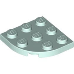 30357-152 Platte plaat 3x3 afgeronde hoek aqua, licht NIEUW *5G000