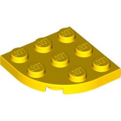 30357-3 Platte plaat 3x3 afgeronde hoek geel NIEUW *5G000