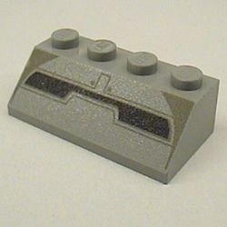 3037px2-9G Dakpan bedrukt 45 2x4 met donkergrijze en zwarte lijnen lichtgrijs (klassiek) gebruikt *5R000