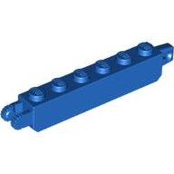 30388-7G Scharniersteen 1x6 1 en 2 vingers uiteinde blauw gebruikt *1L0000