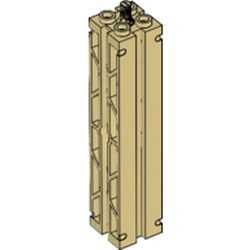 30646a-2G Pilaar 2x2x8 2 kanten glad groeven 2 kanten vakwerk crème gebruikt *2B072