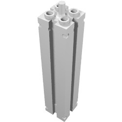 30646b-1G Pilaar 2x2x8 4 zijden glad met groeven wit gebruikt *