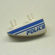 30647pb07-G Technic 1x4 Side Flaring Intake met twee pinnen blauwe lijnen en politie, links wit gebruikt *5S015