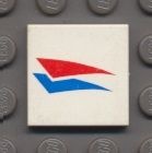 3068bpb0015-1G Tegel 2x2 Rode en blauwe baan wit gebruikt *5T05-05