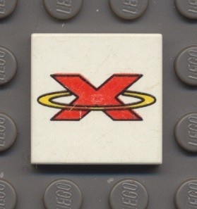 3068bpb0035-1G Tegel 2x2 Extreme Team logo wit gebruikt *5T05-06