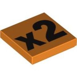 3068bpb0201-4G Tegel 2x2 met x2 in het zwart oranje gebruikt *5T05-26