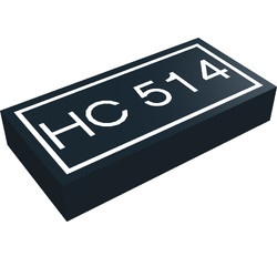 3069bpa1-11G Tegel 1x2 Tekst HC 514 zwart gebruikt *5T02-19