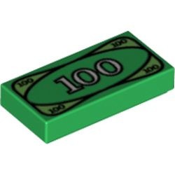 3069bpx7-6G Tegel 1x2 met dollarbiljet groen gebruikt *5T02-08