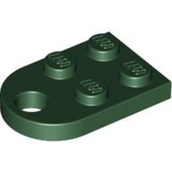3176-80 Platte plaat 2x2 met gat voor trekhaak (oog) groen, donker NIEUW *1L324