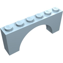 3307-62 Steen, boog 1x6x2 (niet-verhoogd zie ook 12939) blauw, licht NIEUW *