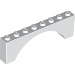 3308-1 Steen, boog 1x8x2 hoog (niet-verhoogd) wit NIEUW *1L270+266