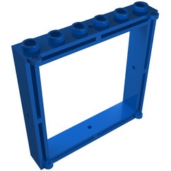 3761-7G Raam 1x6x5 met luikhouders blauw gebruikt *3D0000
