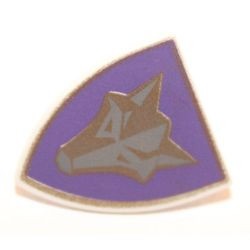 3846pb018-99 Schild driehoek met wolf motief grijs, zeer licht (blauwachtig) NIEUW *0L0000