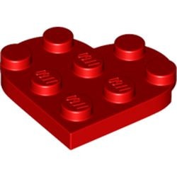 39613-5 Platte plaat 3x3 Hart rood NIEUW *3D0000