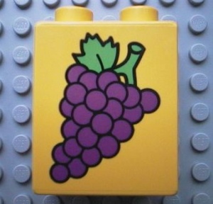 4066pb059-3G DUPLO steen 1x2x2 Druiven geel gebruikt *