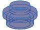 4073-14 Platte plaat 1x1 rond transparant donkerblauw NIEUW *1L208/09
