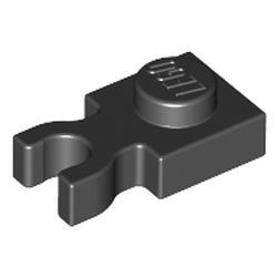 4085-11 Platte plaat 1x1 met verticale clip (loc 01-06) zwart NIEUW *1L286+3