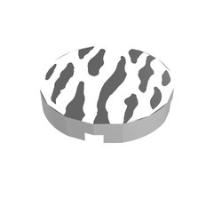 4150px15-1G Tegel 2x2 rond Zebra print wit gebruikt *5T07-02