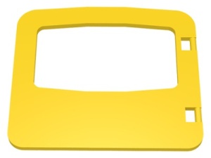 4247-3G DUPLO Raampaneel met 4 raampjes, top gebogen geel gebruikt *