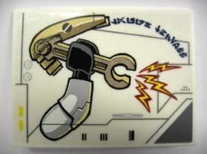 4515pb040R-1G Dakpan 10 graden 6x8 Battle Head Pattern (sticker) wit gebruikt *3K000