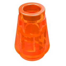 4589b-18 Kegel 1x1x1 transparant neonoranje NIEUW *1L084/85