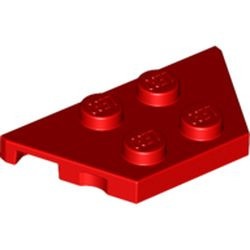 51739-5 Wigplaat 2x4 twee afgeschuinde hoeken 4 noppen rood NIEUW *1L207