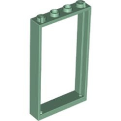 60596-48 Deurpost /raamframe 1x4x6 (2 gaatjes bovenin) groen, zandkleurig NIEUW *1L234