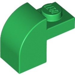 6091-6G Steen 2x1 met afgeronde kop en nop groen gebruikt *1L0000