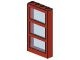 6160c03-5 Raam 1x4x6 Frame met 3 vakken VASTE ruit lichtblauw rood NIEUW *L11-13