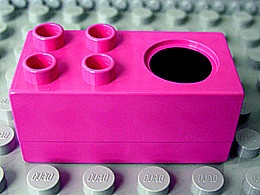 6472pb01-47G DUPLO Fornuis met zwarte kokpit (PAKKETPOST) roze, donker gebruikt *