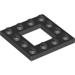 64799-11 Platte plaat 4x4 met gat 2x2 zwart NIEUW *1L0000