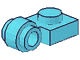 4081b-156 Platte plaat 1x1 met gesloten clip (dikke ring) blauw, lichtazuur NIEUW loc