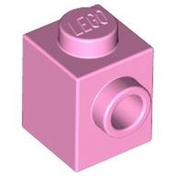 87087-104 Steen 1x1 noppen 1 zijde roze, helder NIEUW *1L034