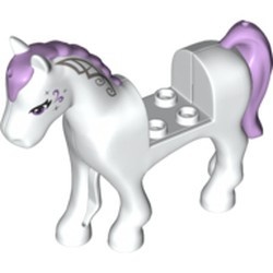93083c01pb07-1 Friends paard Blauwe ogen, lavender manen en staart (Pegasus) wit NIEUW *5K000