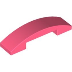93273-220 Dakpan gebogen 1x4 DUBBEL geen noppen bovenop rood, koraal NIEUW *1L000