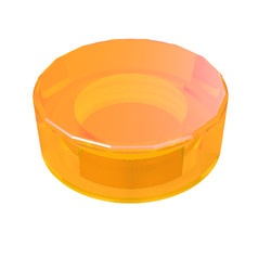 98138-98 Tegel 1x1 ROND transparant oranje NIEUW *1L139+40