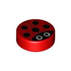98138pb177-5 Tegel 1x1 ROND met lieveheersbeestje rood NIEUW *0L0000