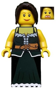cas429G Fantasy Era-- Dwerg, bruine baard, metallic zilveren helm met vleugels gebruikt *0M0000